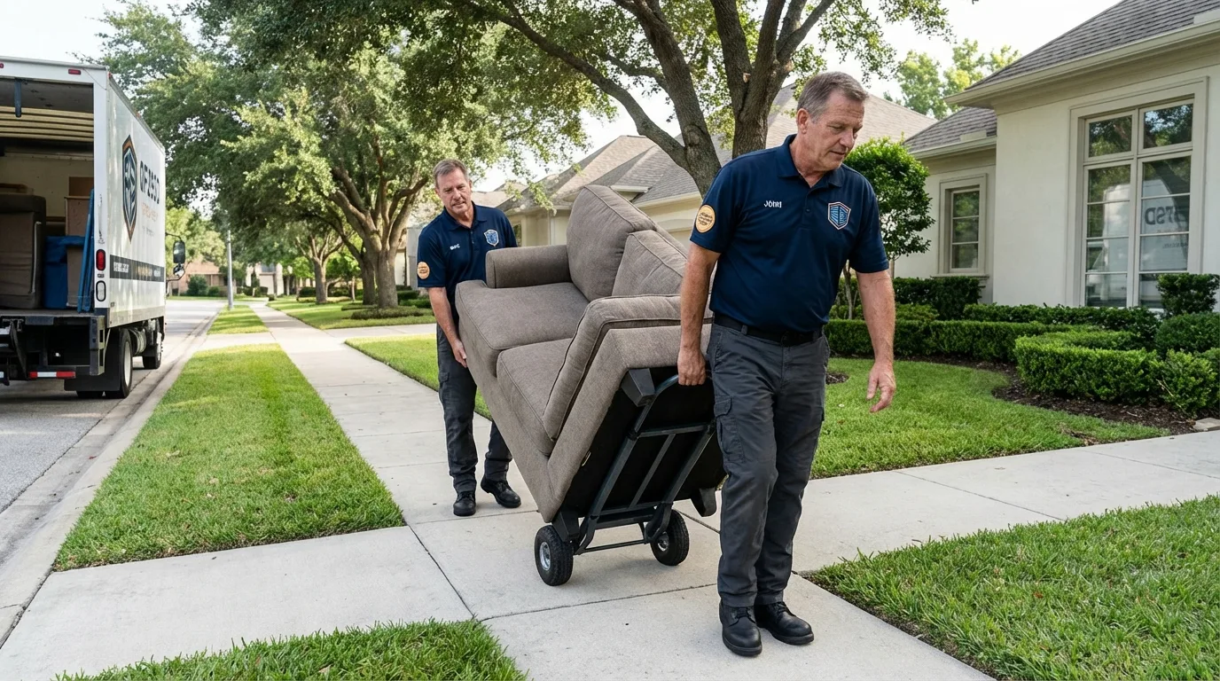Local residential moving crew loading furniture in Pleasant Garden, NC